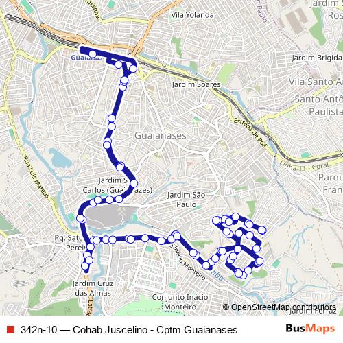 342n-10 bus Line Map