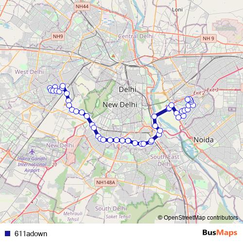 611adown bus Line Map
