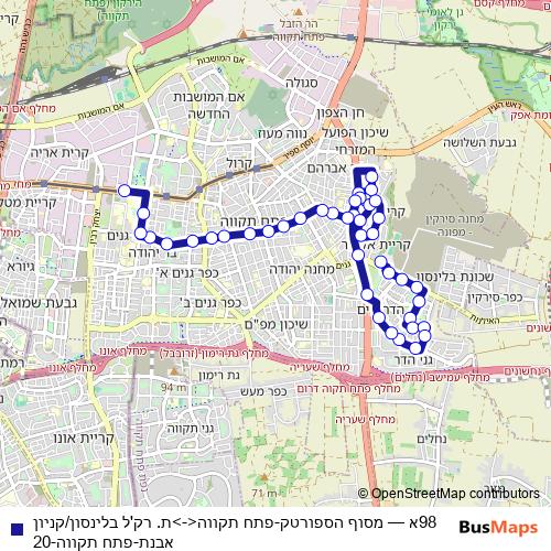 98א bus Line Map
