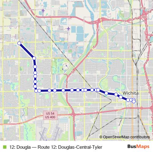 12: Dougla bus Line Map