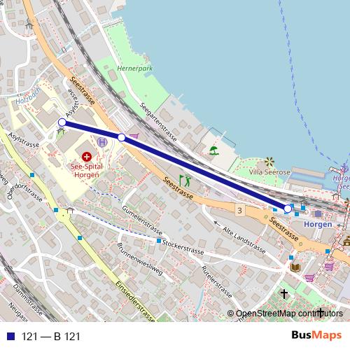 121 bus Line Map
