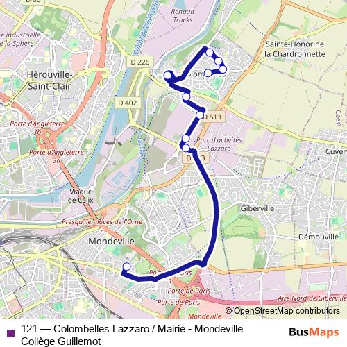 121 bus Line Map