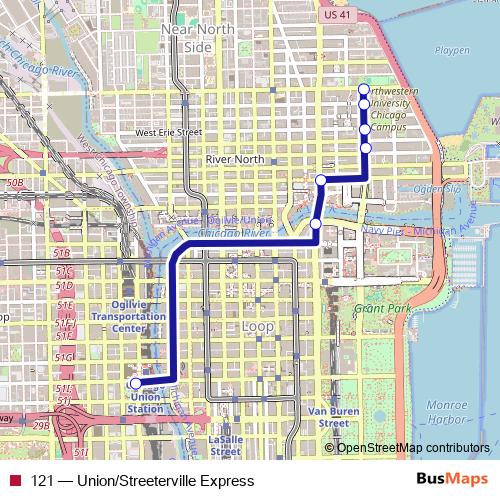 121 bus Line Map