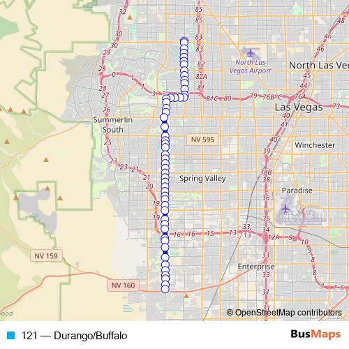 121 bus Line Map