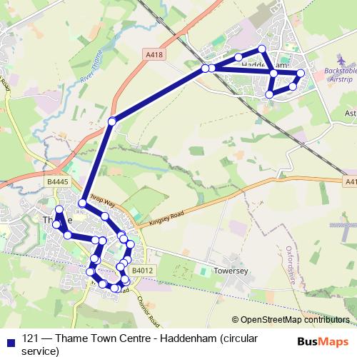 121 bus Line Map