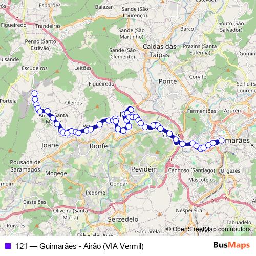 121 bus Line Map