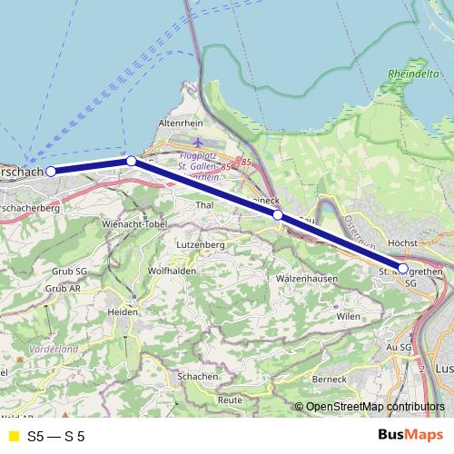 S5 rail Line Map