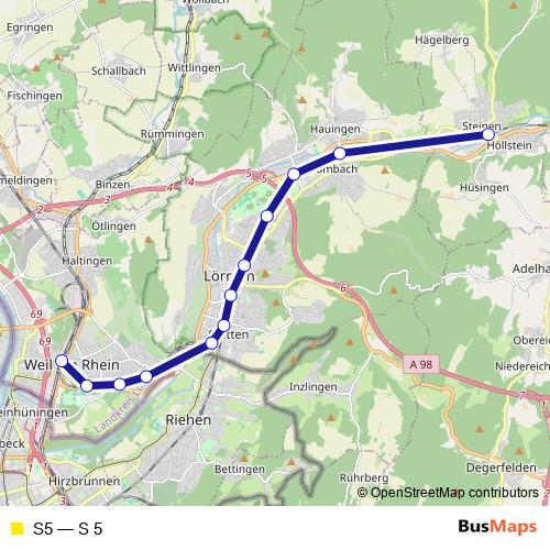 S5 rail Line Map