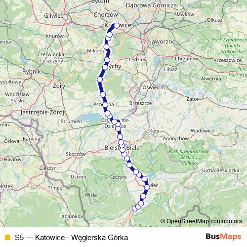S5 rail Line Map