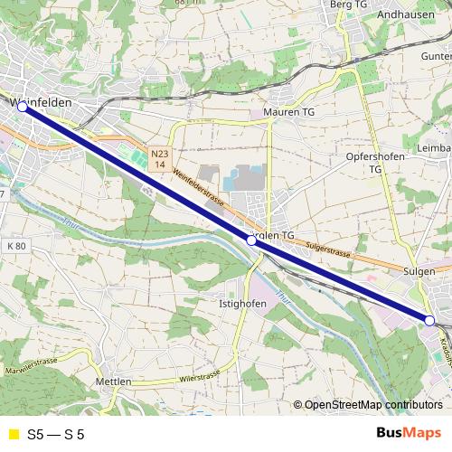 S5 rail Line Map