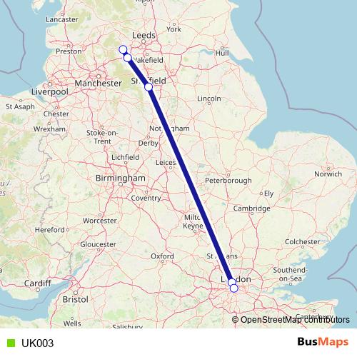 UK003 bus Line Map
