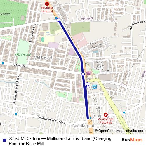253-J MLS-Bnm bus Line Map