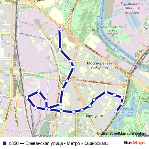 с850 bus Line Map