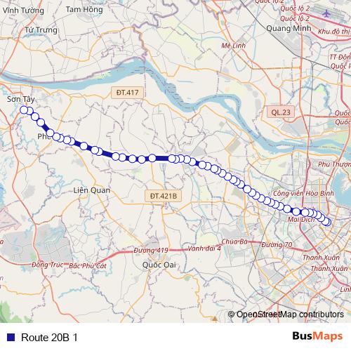 Route 20B 1 bus Line Map