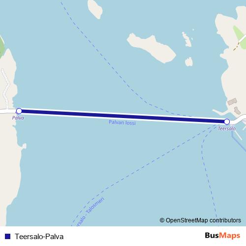 Teersalo-Palva ferry Line Map