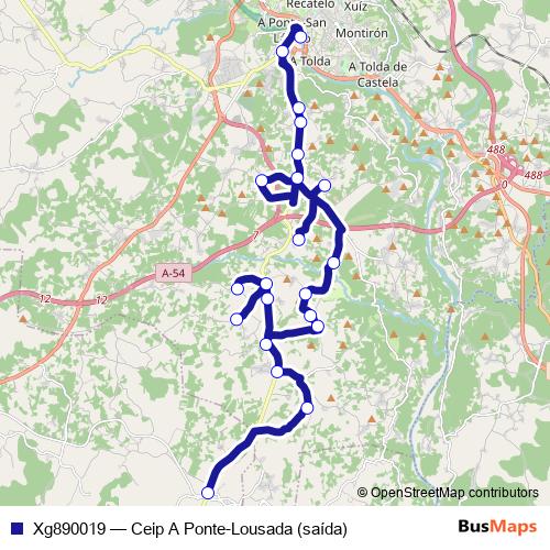 Xg890019 bus Line Map