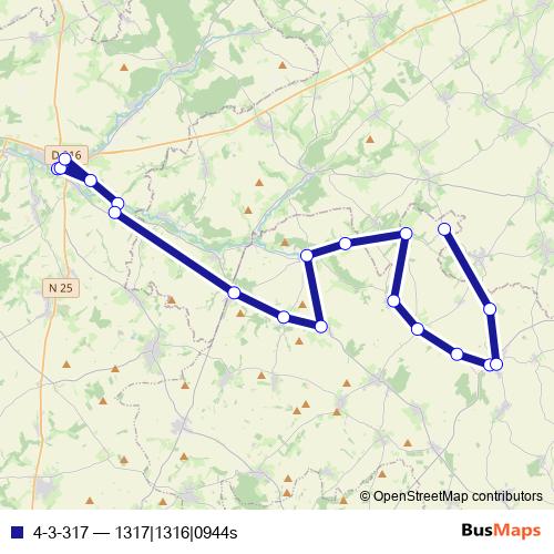 4-3-317 bus Line Map