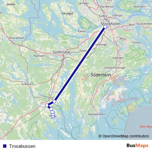 Trosabussen bus Line Map