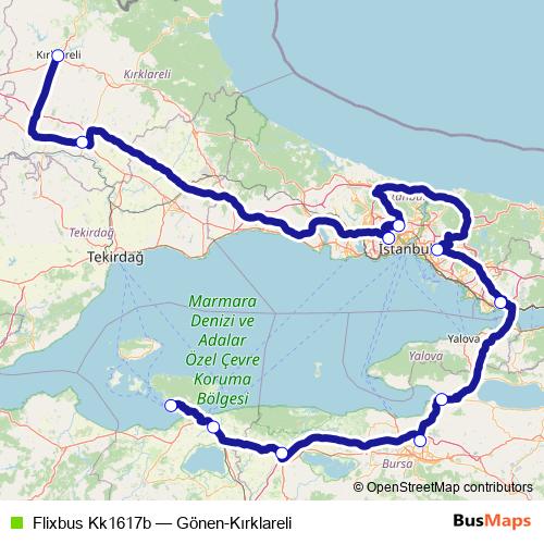 Flixbus Kk1617b bus Line Map