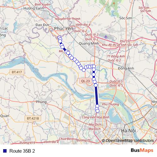 Route 35B 2 bus Line Map