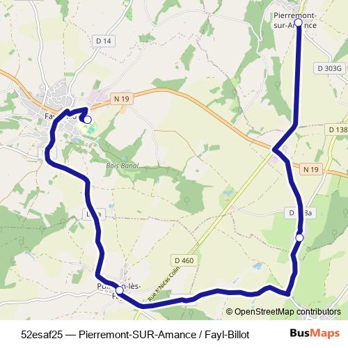 52esaf25 bus Line Map