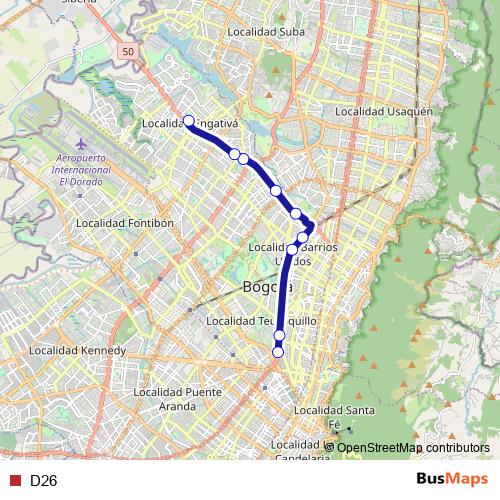 D26 bus Line Map