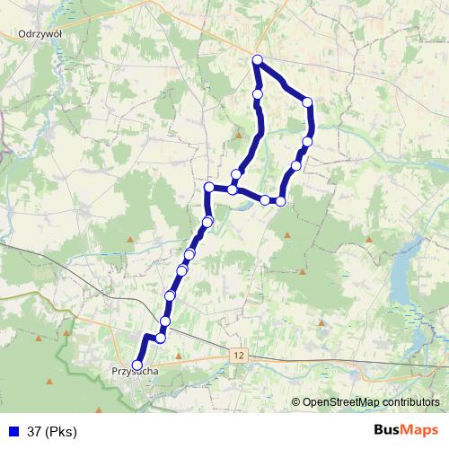 37 (Pks) bus Line Map
