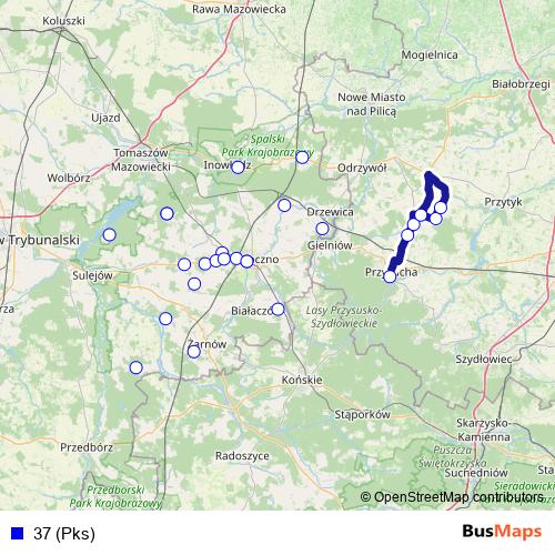 37 (Pks) bus Line Map
