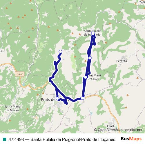 472 493 bus Line Map