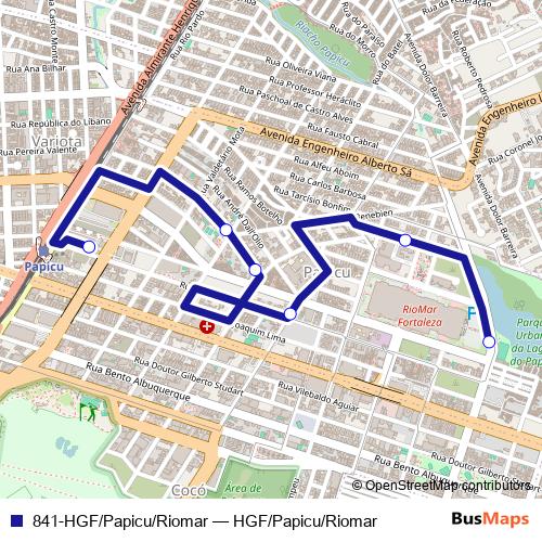 841-HGF/Papicu/Riomar bus Line Map