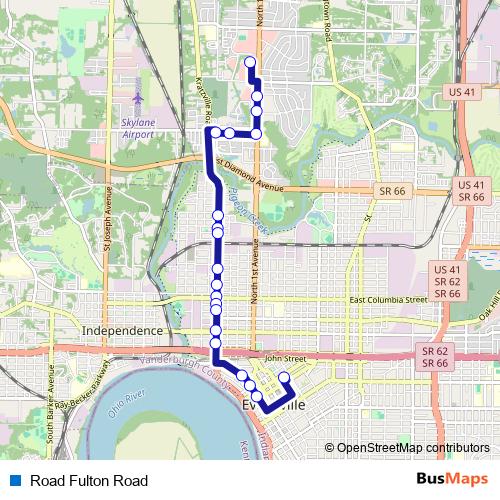 Road Fulton Road bus Line Map