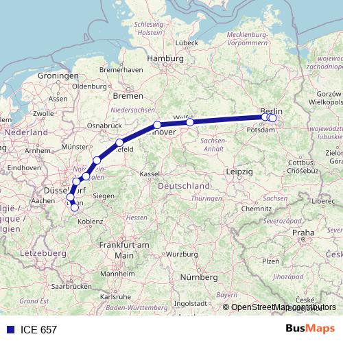 ICE 657 rail Line Map