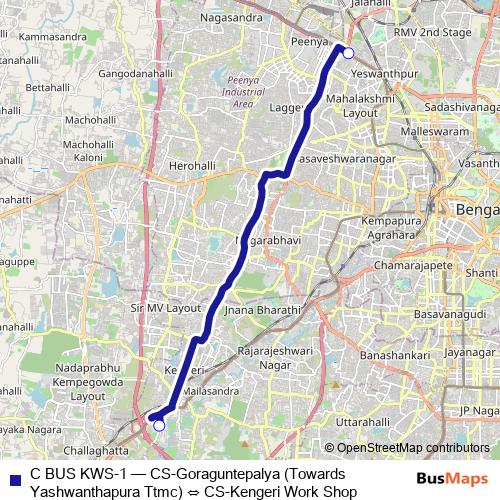 C BUS KWS-1 bus Line Map
