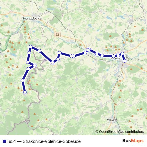 954 bus Line Map