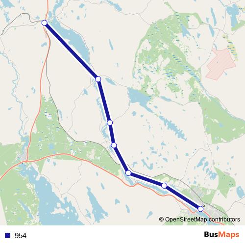 954 bus Line Map