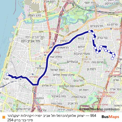 954 bus Line Map