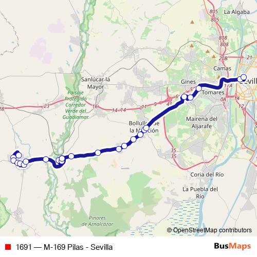 1691 bus Line Map