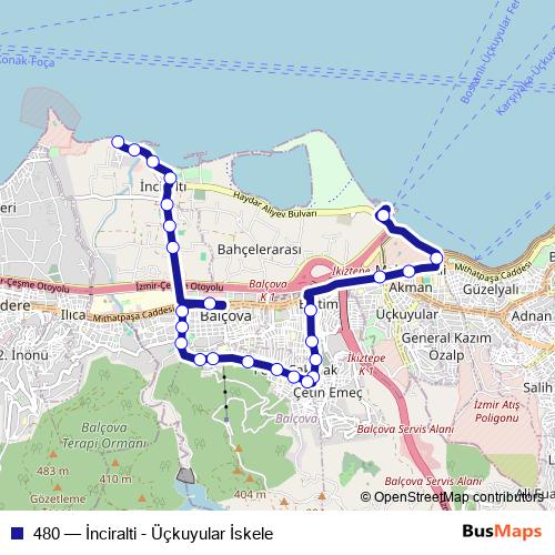 480 bus Line Map