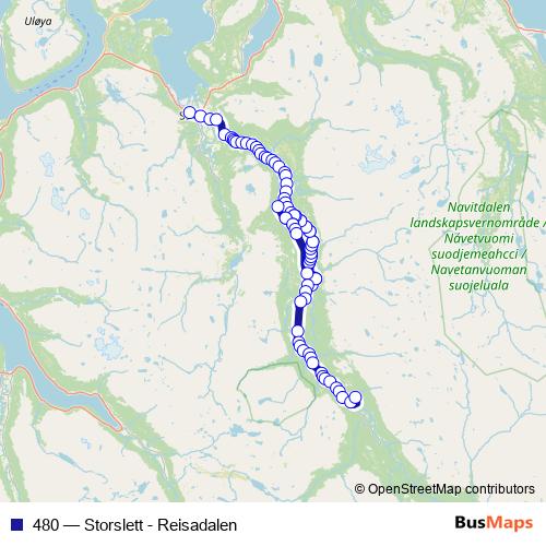 480 bus Line Map