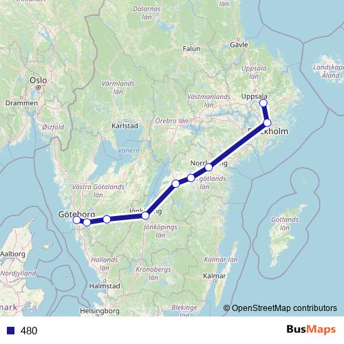 480 bus Line Map