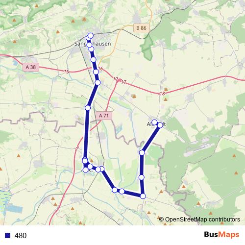 480 bus Line Map