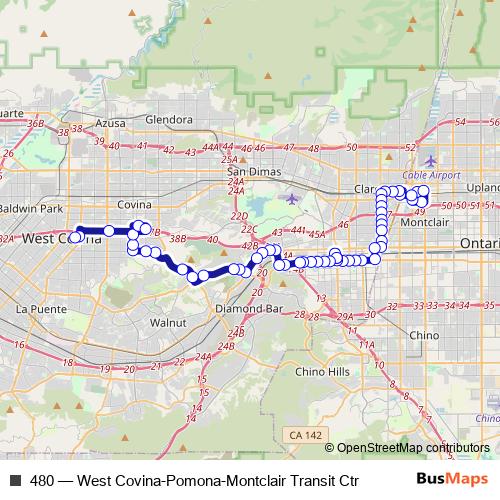 480 bus Line Map