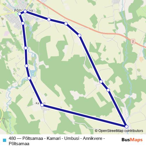 480 bus Line Map