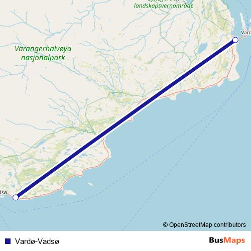 Vardø-Vadsø air Line Map