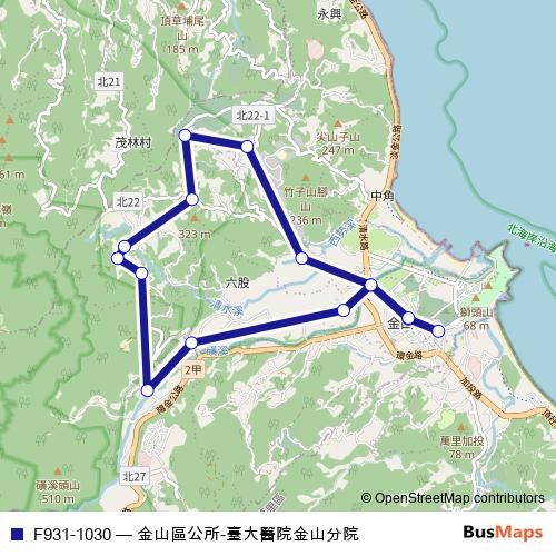 F931-1030 bus Line Map