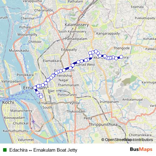 Edachira ↔ Ernakulam Boat Jetty bus Line Map