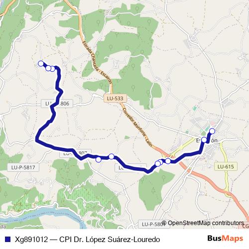 Xg891012 bus Line Map