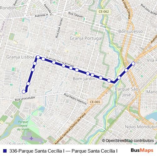 336-Parque Santa Cecília I bus Line Map
