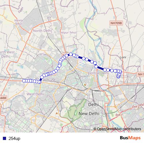 254up bus Line Map