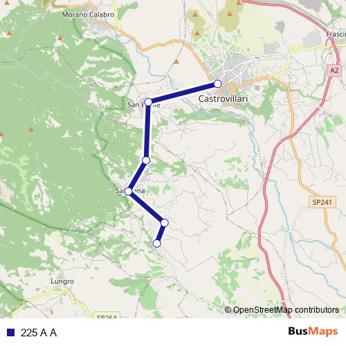 225 A A bus Line Map